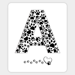 Made of paw print A letter Sticker